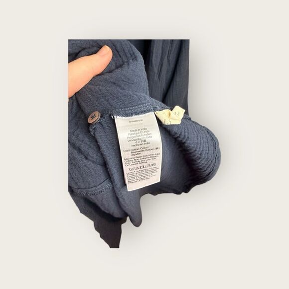 Madewell Lightspun Tiered Button Front Midi Dress Navy Size 8 - Picture 7 of 7